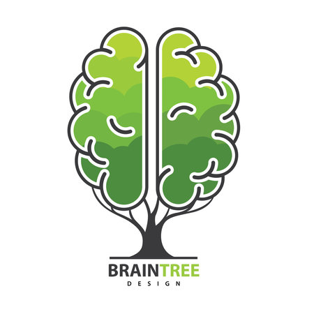 Brain tree design. vector illustration.のイラスト素材