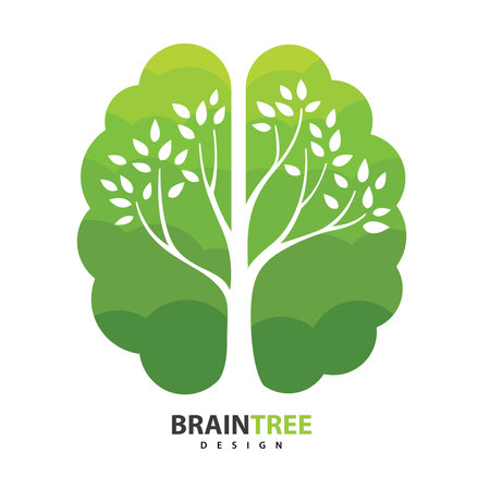 Brain tree design. vector illustration.のイラスト素材