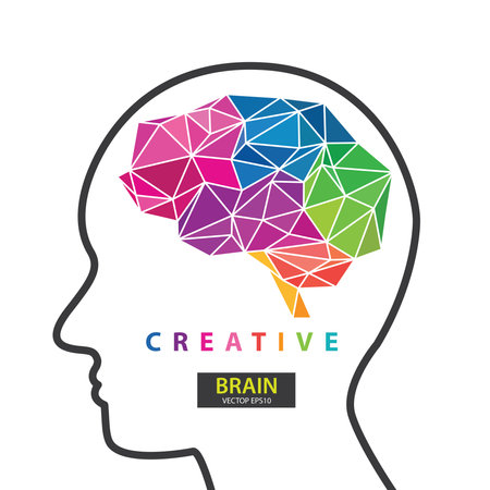 Human brain. Creative Concept. vector illustration.のイラスト素材