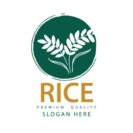 Rice. Logo design template vector illustration.のイラスト素材