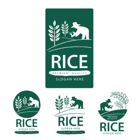Rice. Logo design template vector illustration.のイラスト素材