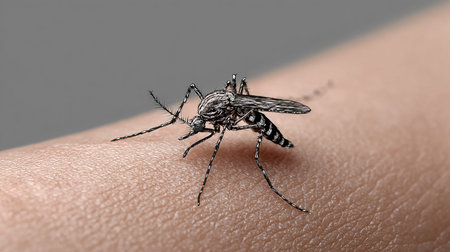 Close up of a mosquito. Disease Insect.の素材