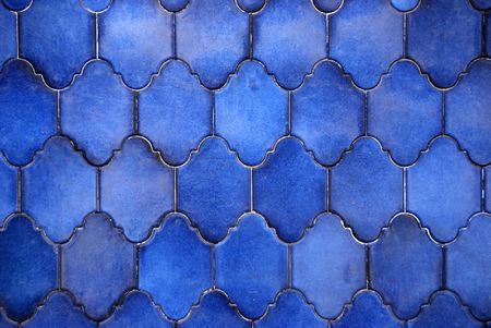 Traditional Spanish ceramic tile pattern in blueの写真素材
