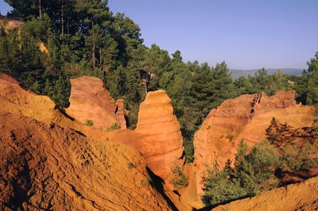 This picture was taken just as the sun was setting in Rousillon, France during late summer. It...