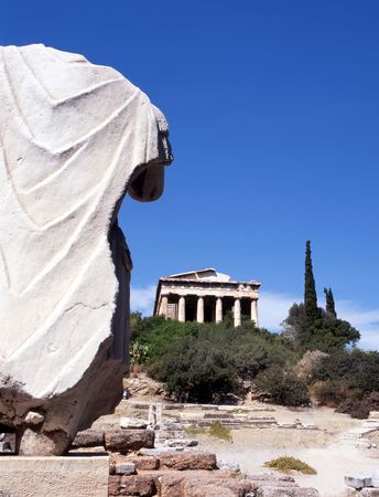 Greece, Athens. Ancient Agora. Temple Hephaisteion (Theseion).の写真素材