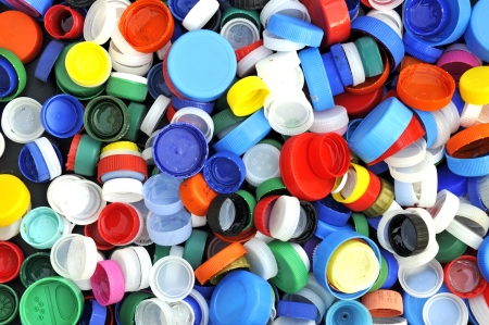 Collection of various colorful plastic screw caps  Usefull as background の写真素材