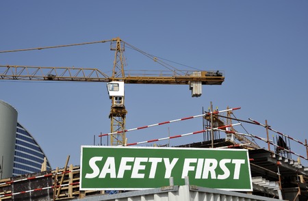 Safety First Warning Sign at construction site in Dubai