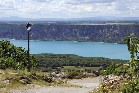 Lake of Sainte-Croix (France) with the Verdon riverの写真素材