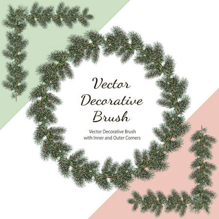 Vector decorative brush with inner and juter corner.のイラスト素材