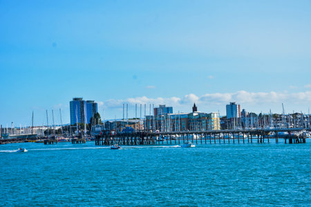 A view of the pier in Southampton, Englandの写真素材