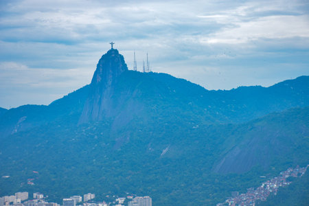 View of the mountain and the city from the top of the mountain. Rio de Janeiro, Brazilの写真素材
