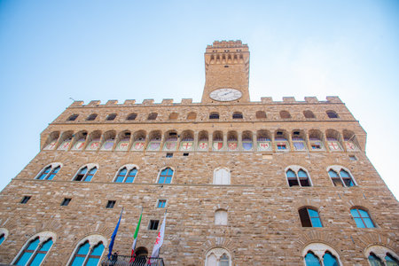 Palazzo Vecchio in Florence, Tuscany, Italyの写真素材