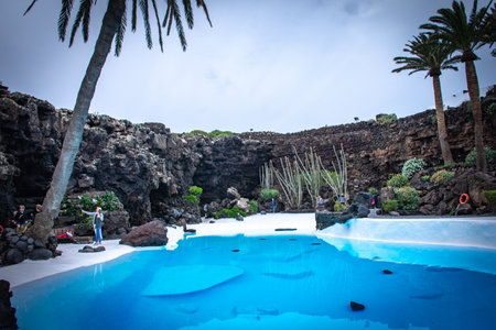 Swimming pool in La Gomera, Canary Islands, Spainの写真素材