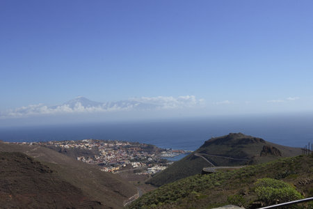 View of the city of La Gomera, Canary Islands, Spainの写真素材
