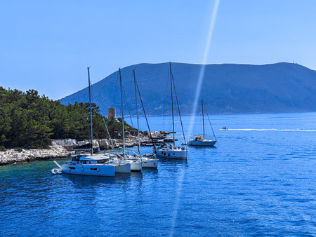Yachts in the Bay of Kotor, Montenegro.