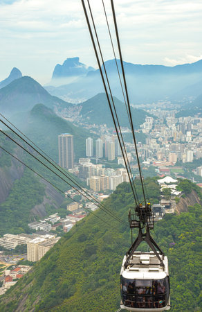 Cable car in Sugarloaf Mountain, Rio de Janeiro, Brazilのeditorial素材