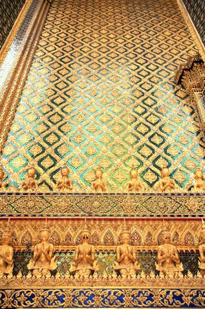 Thai Ancient Art work Culture, at The Emerald Buddha Temple, Thailandの写真素材