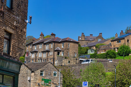 Street view of Hebden Bridgeの写真素材