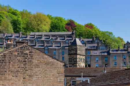 View of the Hebden bridgeの写真素材