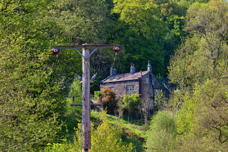 Abandoned house in a village in springtime, UK.の写真素材