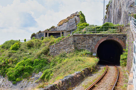 Tunnel of the railway in Barmouth, Wales, UKの写真素材