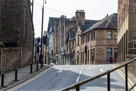 Street view of  Lancaster, Lancashire, United Kingdomの写真素材