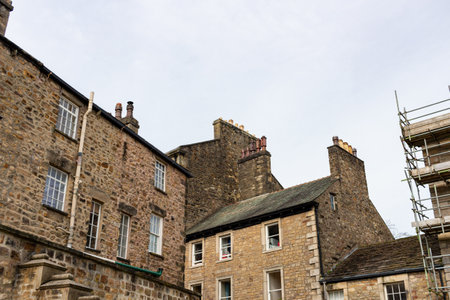 View of the buildings in Lancaster, Lancashire, United Kingdomの写真素材
