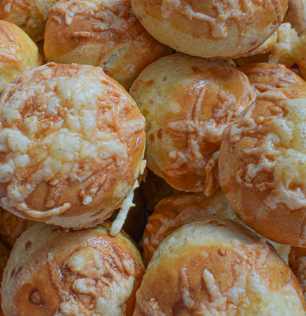 Cheese scones in the bowlの写真素材