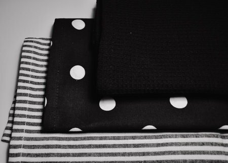 tea towels on the tableの写真素材