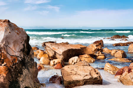 Sea view across False Bay from Muizenbergの写真素材