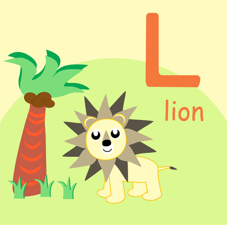 Lion Alphabet Fun Design.のイラスト素材