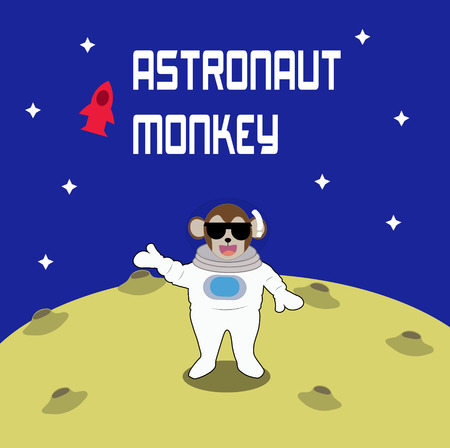 Astronaut Monkey Cartoon Designのイラスト素材