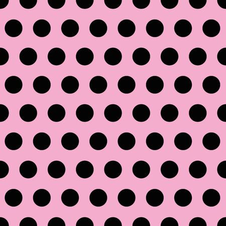 Seamless Pink and black dots repeat pattern printのイラスト素材