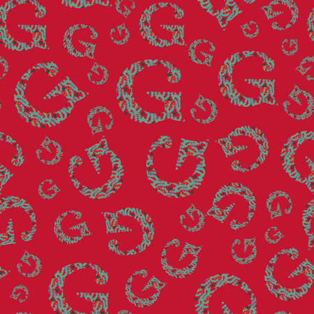 G from the alfabet repeat pattern print background