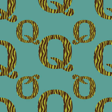 Q from the alfabet repeat pattern print backgroundのイラスト素材