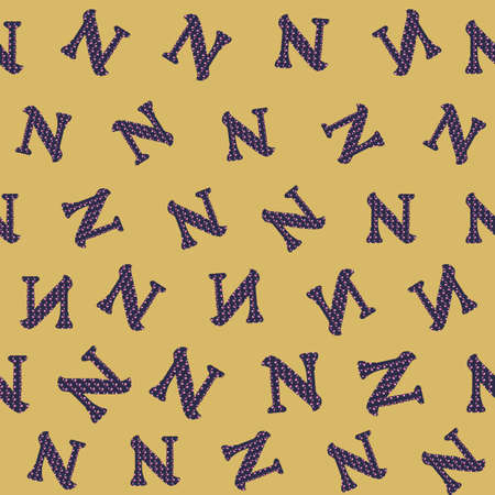 N from the alfabet repeat pattern print backgroundのイラスト素材