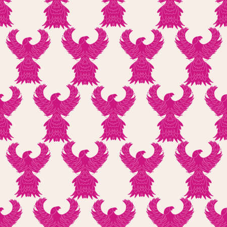 Colorful phoenix repeat pattern print backgroundのイラスト素材