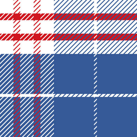 Rood, wit en blauwe tartan vector herhaal naadloosのイラスト素材