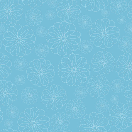 Fragile flowers vector repeat pattern printのイラスト素材