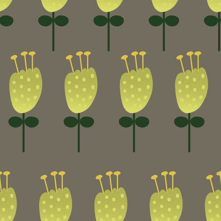 Cute colored fantasy flower seamless repeat vectorのイラスト素材