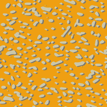Grey terrazzo on yellow background repeat patternのイラスト素材