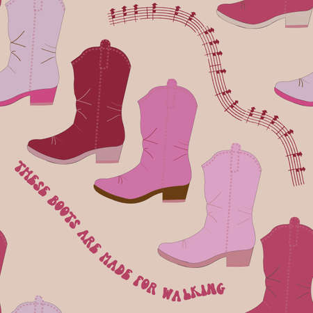 These colored boots are made for walking repeatのイラスト素材