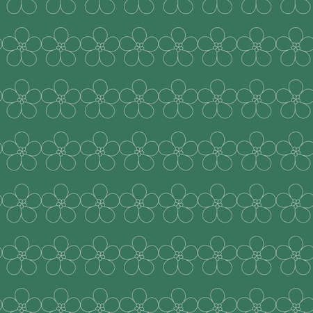 White daisy on green background seamless repeatのイラスト素材