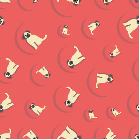 Lovely dogs seamles vector repeat pattern printのイラスト素材