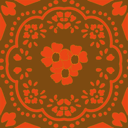 Retro colored ornament tiles from Portugal vector