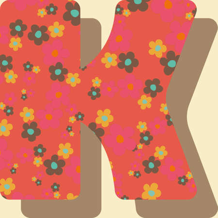 Letter K from the alphabet vector seamless repeatのイラスト素材
