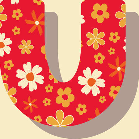 Letter U from the alphabet vector seamless repeatのイラスト素材