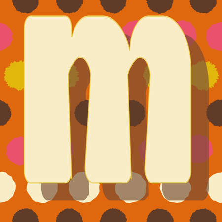 Letter m from the alphabet vector seamless repeat pattern print background. Vector illustrationのイラスト素材