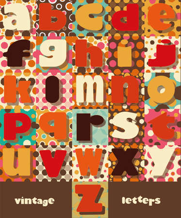 Retro colored alphabet vector seamless repeatのイラスト素材