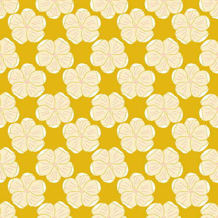 Hand drawn flower vector seamless repeat patternのイラスト素材